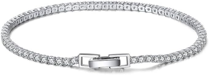 ZOYA JEWELRY DESIGN 925 Sterling Silver Tennis Bracelet Rhodium plated