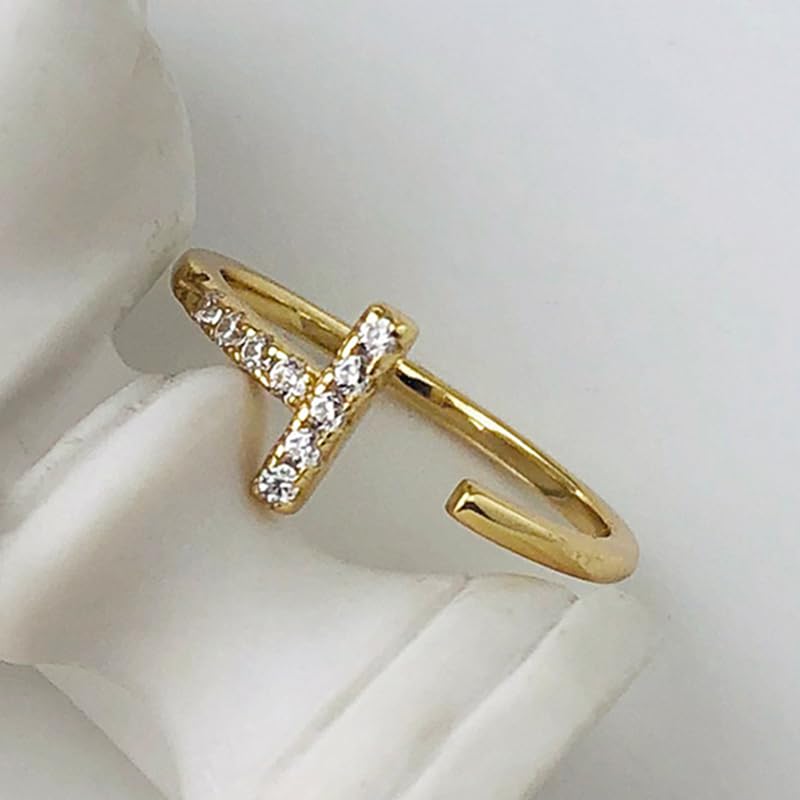 ZOYA JEWELRY DESIGN 925 Silver and Gold Plated Ring for Women | Adjustable Dainty Fashion Jewelry with Cubic Zirconia | Elegant Stackable Minimalist Ring for Women