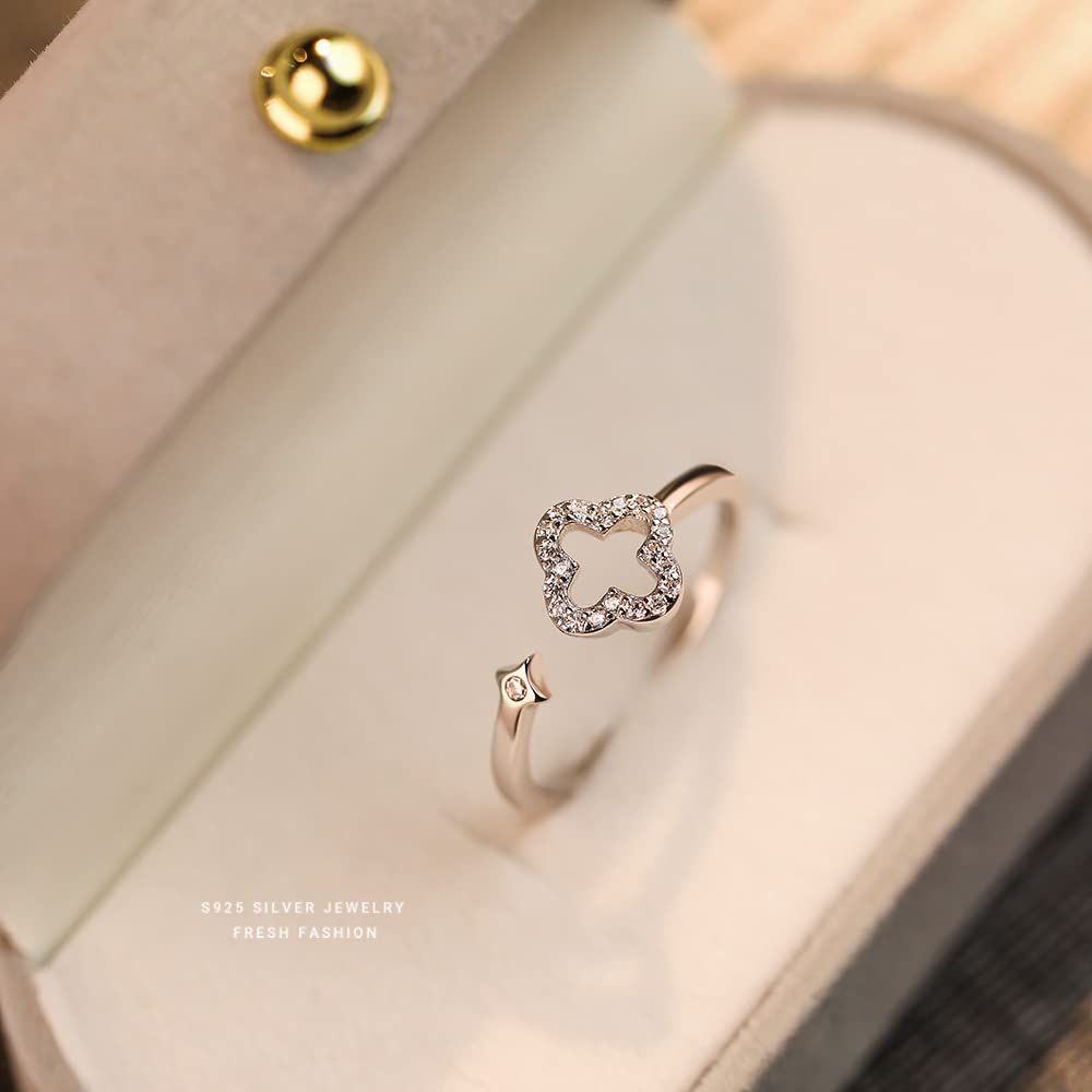 ZOYA JEWELRY DESIGN 925 Silver and Gold Plated Ring for Women | Adjustable Dainty Fashion Jewelry with Cubic Zirconia | Elegant Stackable Minimalist Ring for Women