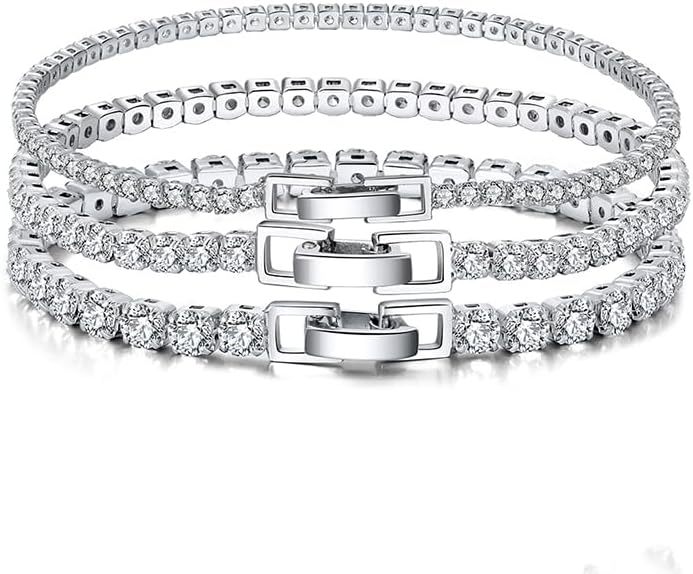 ZOYA JEWELRY DESIGN 925 Sterling Silver Tennis Bracelet Rhodium plated