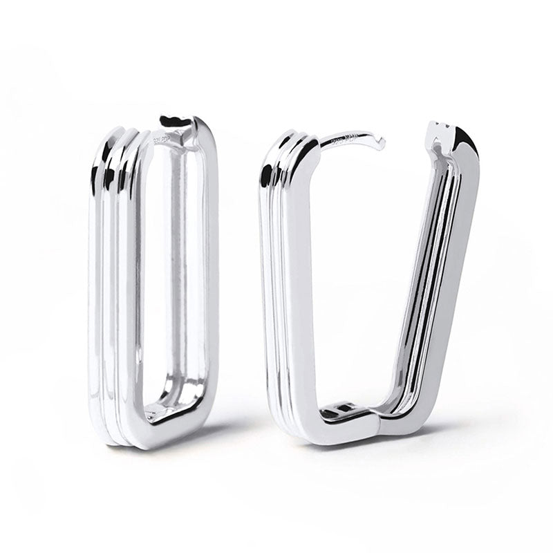 Gold Rectangular Hoop Earrings