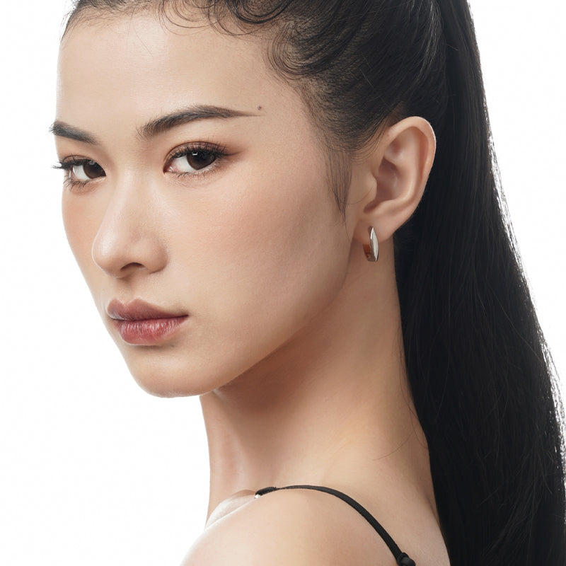 Two-Tone Square Hoop Earrings