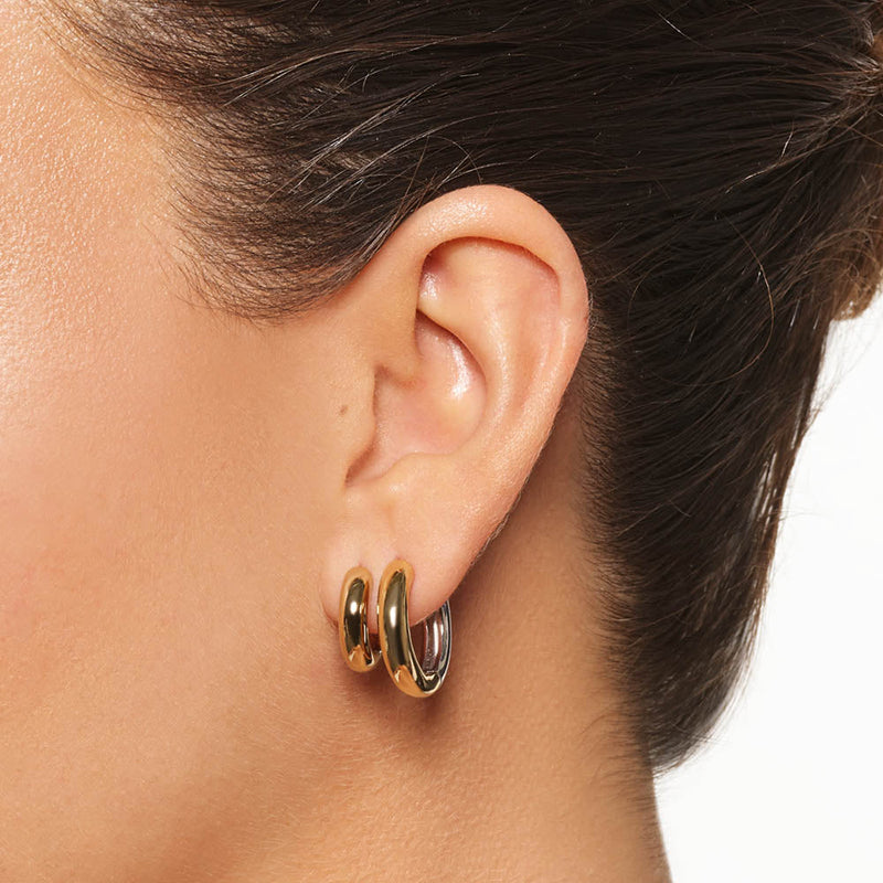 Two-Tone Hoop Earrings