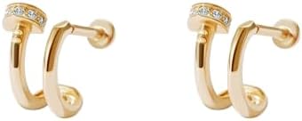 ZOYA JEWELRY DESIGN Gold Plated 925 Sterling Silver flower shape Stud Earrings - Cute Gold Earrings for Women and Girls