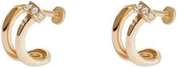 ZOYA JEWELRY DESIGN Gold Plated 925 Sterling Silver flower shape Stud Earrings - Cute Gold Earrings for Women and Girls