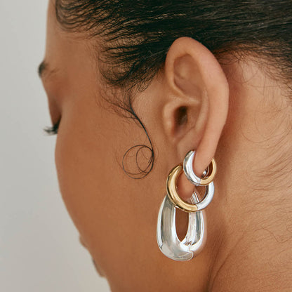 Two-Tone Hoop Earrings