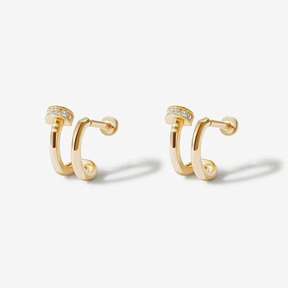 ZOYA JEWELRY DESIGN Gold Plated 925 Sterling Silver flower shape Stud Earrings - Cute Gold Earrings for Women and Girls