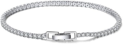 ZOYA JEWELRY DESIGN 925 Sterling Silver Tennis Bracelet Rhodium plated