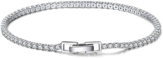 ZOYA JEWELRY DESIGN 925 Sterling Silver Tennis Bracelet Rhodium plated