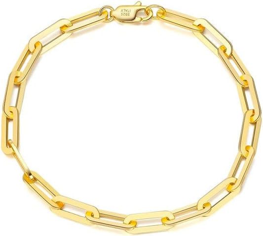 ZOYA JEWELRY DESIGN 925 Sterling Silver Gold Plated Bracelet, 5.100 Grams