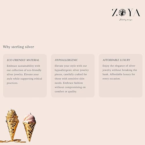 ZOYA JEWELRY DESIGN Gold Plated 925 Sterling Silver flower shape Stud Earrings - Cute Gold Earrings for Women and Girls