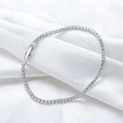 ZOYA JEWELRY DESIGN 925 Sterling Silver Tennis Bracelet Rhodium plated