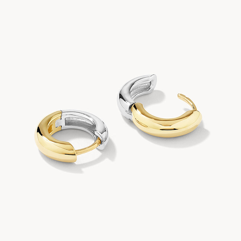Two-Tone Hoop Earrings