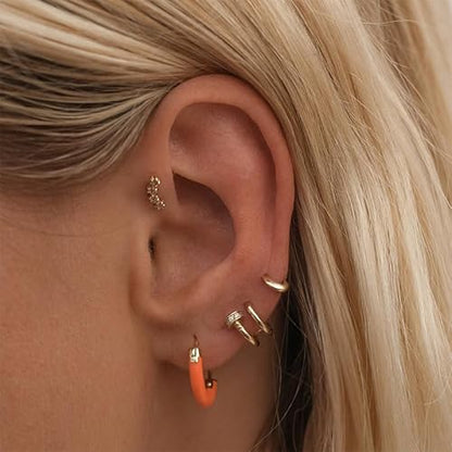 ZOYA JEWELRY DESIGN Gold Plated 925 Sterling Silver flower shape Stud Earrings - Cute Gold Earrings for Women and Girls