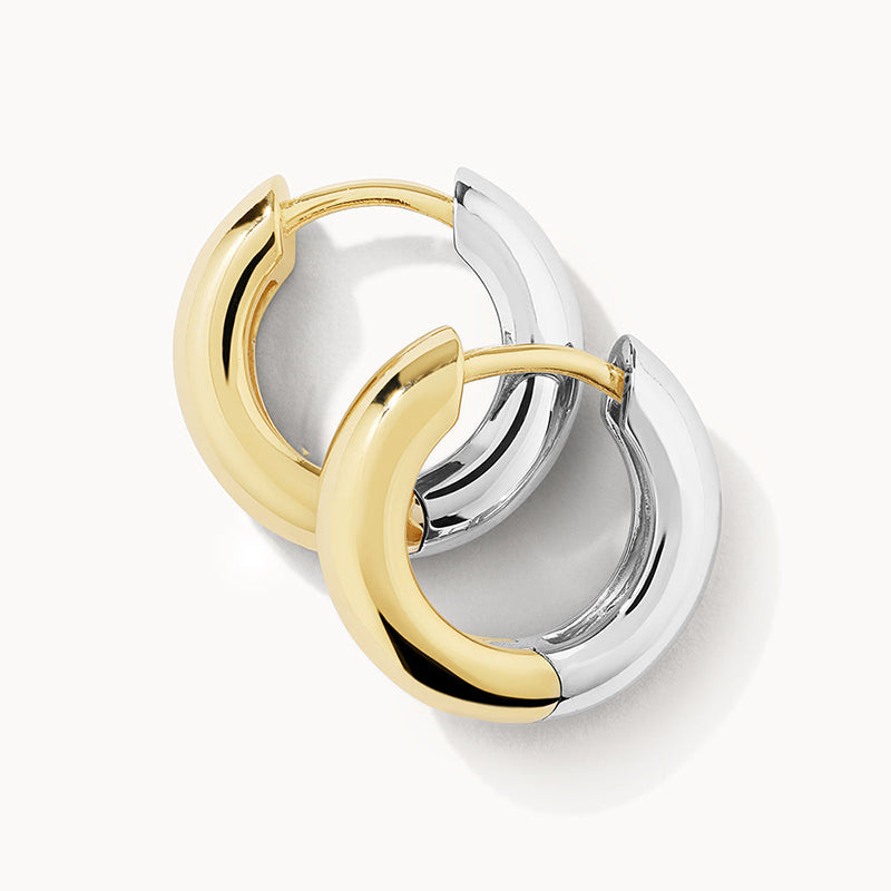 Two-Tone Hoop Earrings