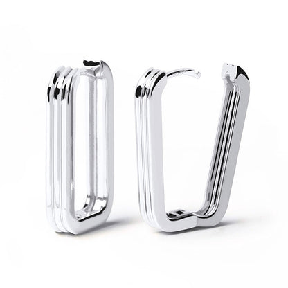 Gold Rectangular Hoop Earrings